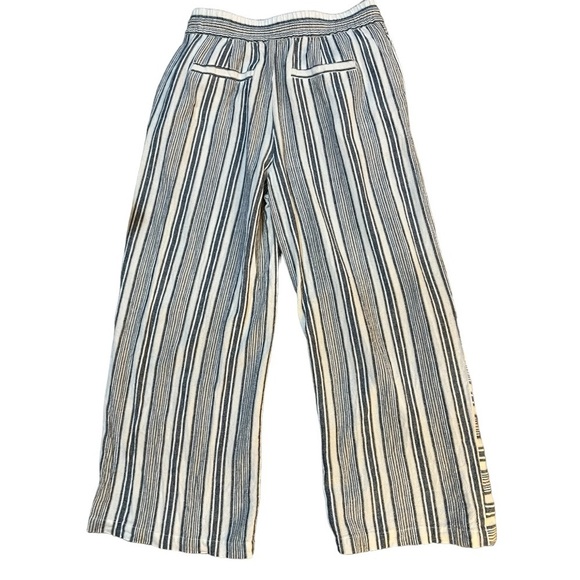 Seven 7 Linen Blend Lagenlook Striped Pull-On Tied waist Striped Pants Size M - Picture 2 of 10